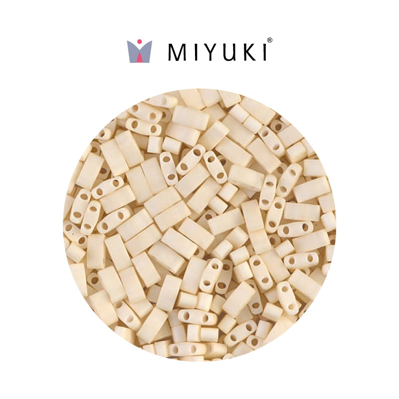 Miyuki half tila 5x2.3x1.9mm HTL2021 mate opaco crema x 50g