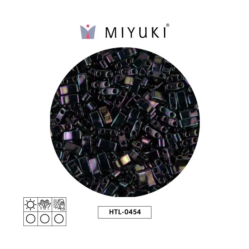 Miyuki half tila 5x2.3x1.9mm HTL0454 metalizado oscuro plum iris x 50g