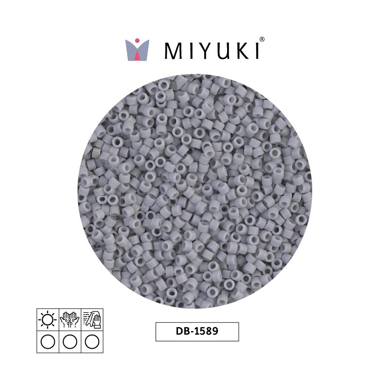 Miyuki delica 11/0 DB1589 mate opaco ghost gris x 50g