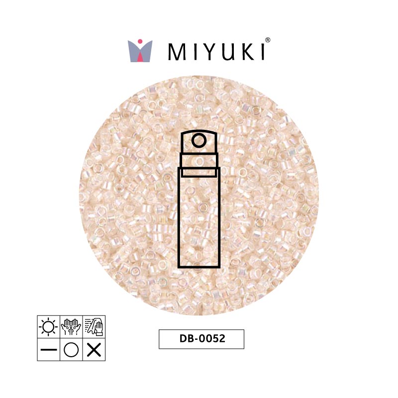 Miyuki delica 11/0 DB0052 pálido durazno forrado cristal AB x 10g