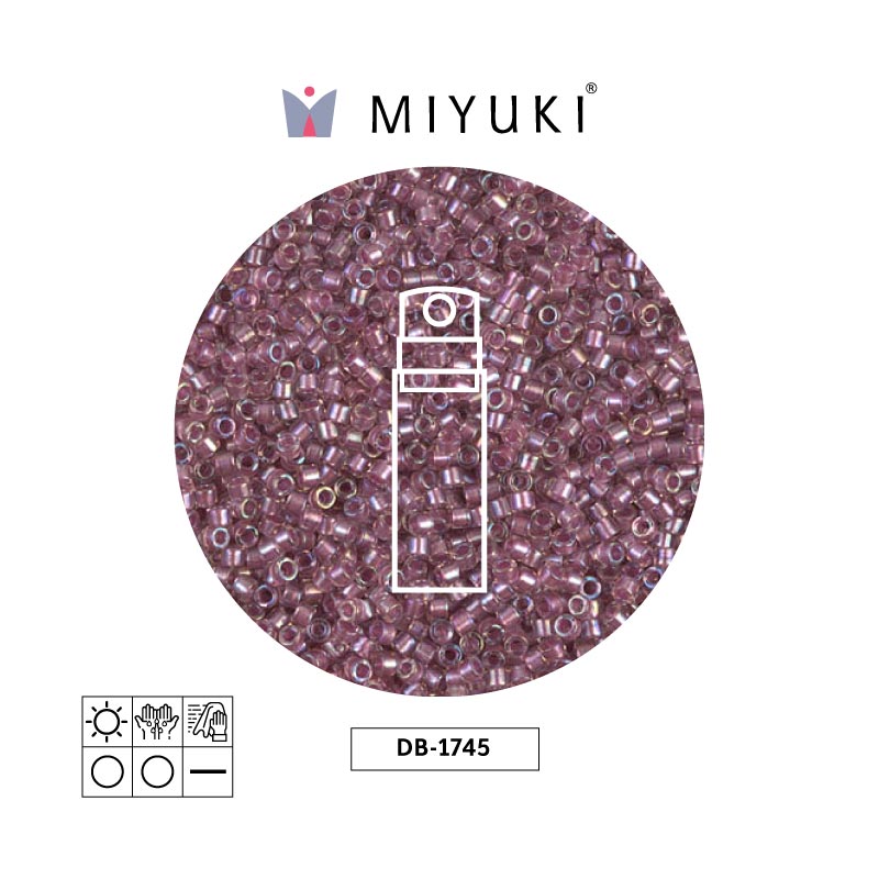 Miyuki delica 11/0 DB1745 sparkling antique rosa forrado cristal AB x 10g