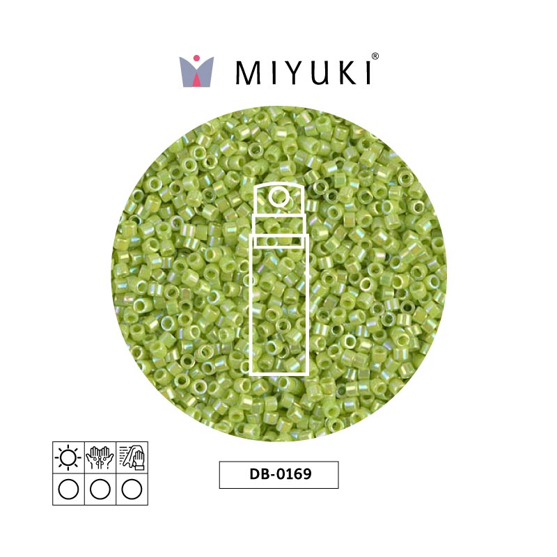 Miyuki delica 11/0 DB0169 opaco verde chartreuse AB x 10g