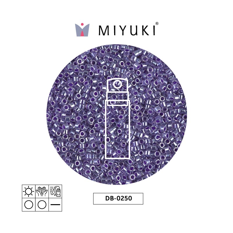 Miyuki delica 11/0 DB0250 morado amatista ceylon perlado x 10g