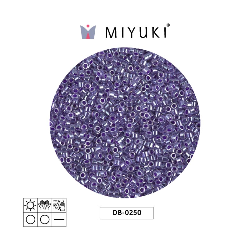 Miyuki delica 11/0 DB0250 morado amatista ceylon perlado x 50g