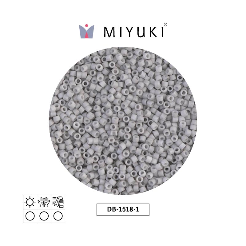 Miyuki delica 11/0 DB1518-1 mate opaco claro smoke x 50g