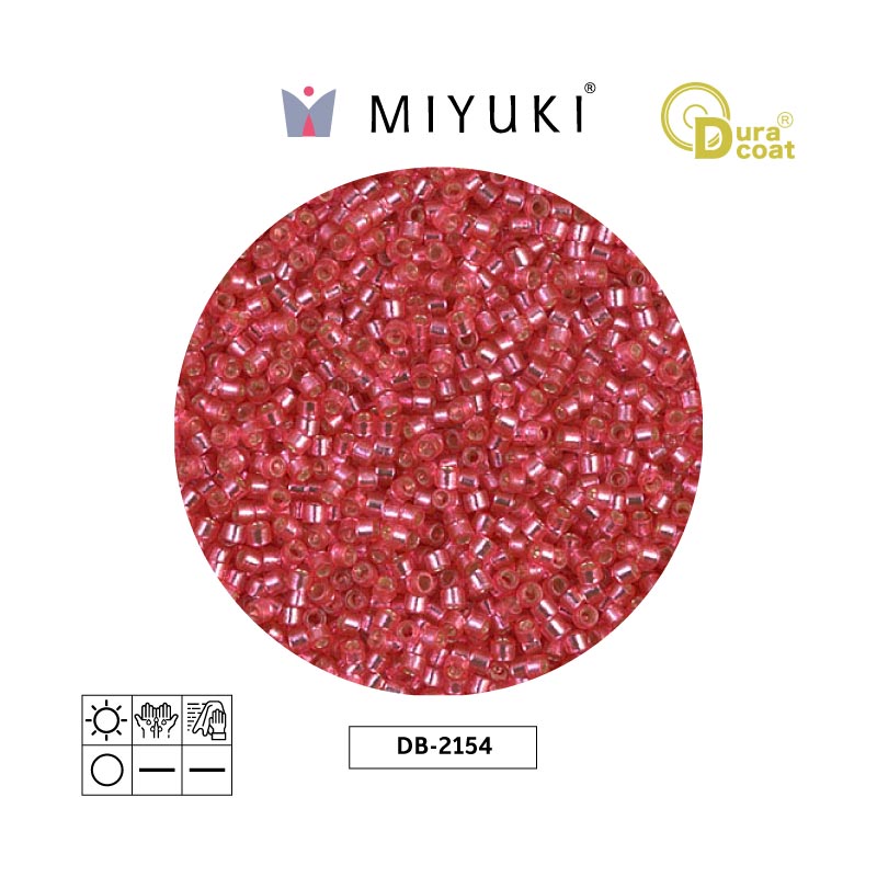 Miyuki delica 11/0 DB2154 dura plateado forrado hibiscus x 50g