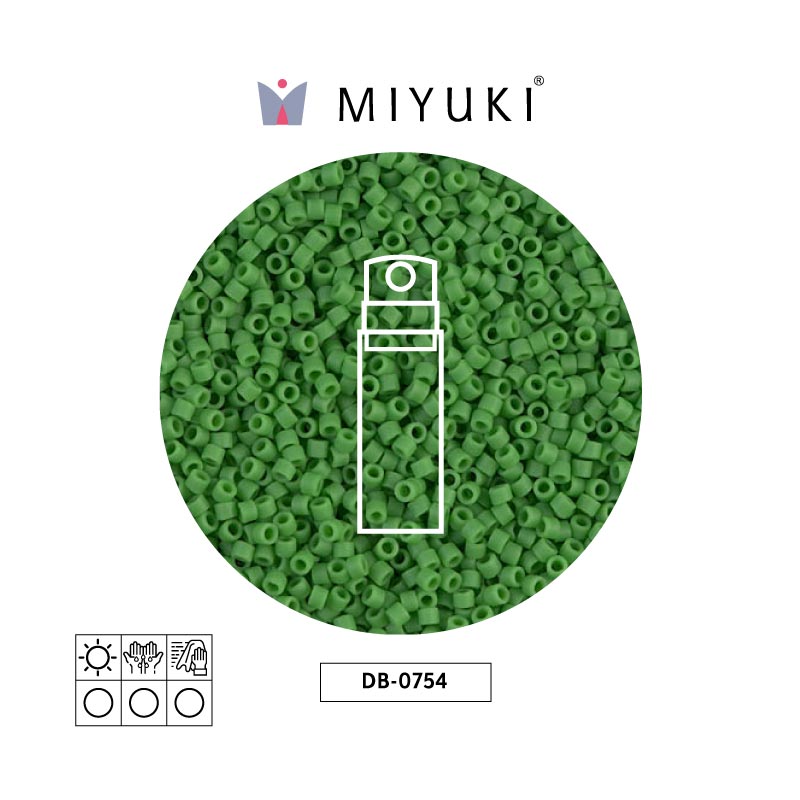 Miyuki delica 11/0 DB0754 mate opaco verde x 10g