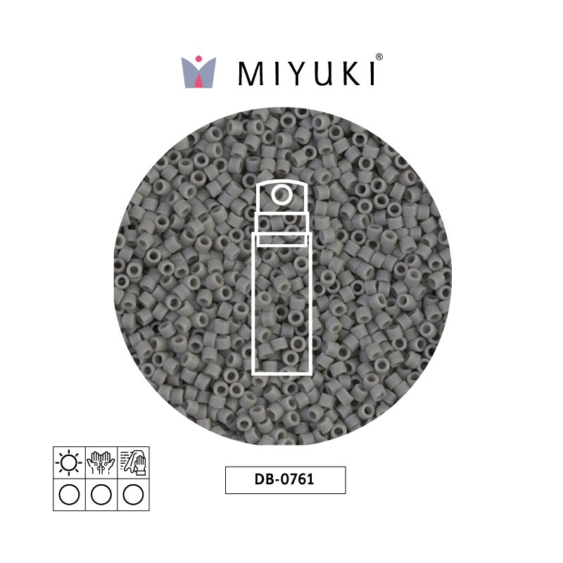 Miyuki delica 11/0 DB0761 mate opaco gris x 10g