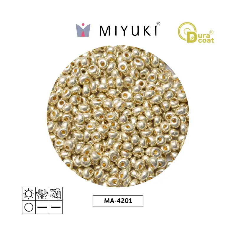 Miyuki magatama 4mm MA4201 galvanizado plateado x 250g
