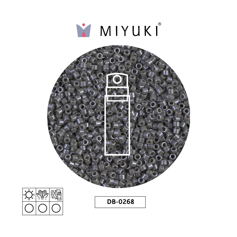 Miyuki delica 11/0 DB0268-1 opaco smoke lusterr x 10g