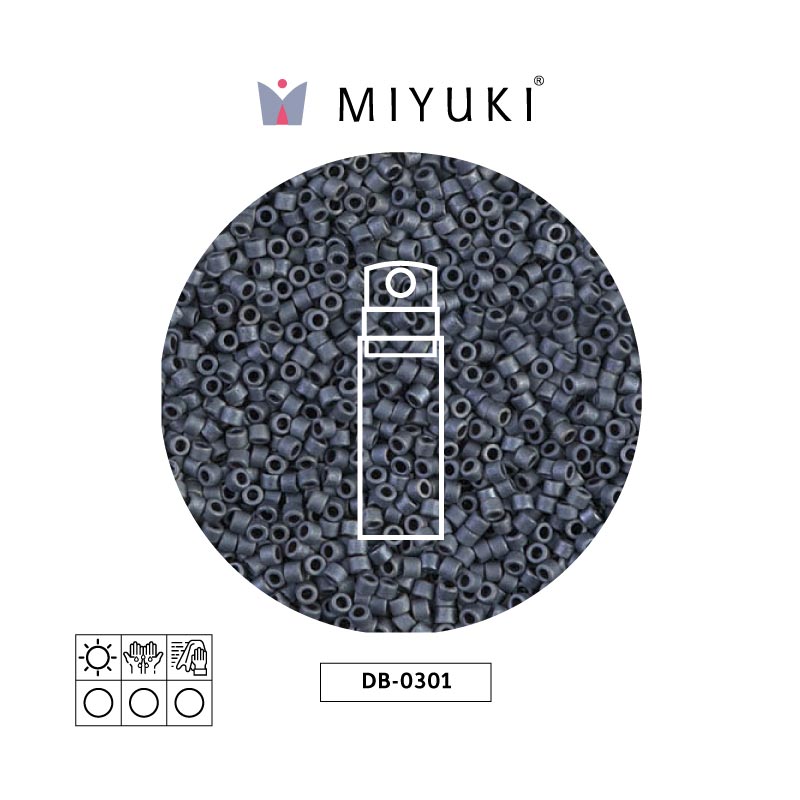 Miyuki delica 11/0 DB0301 mate gunmetal x 10g