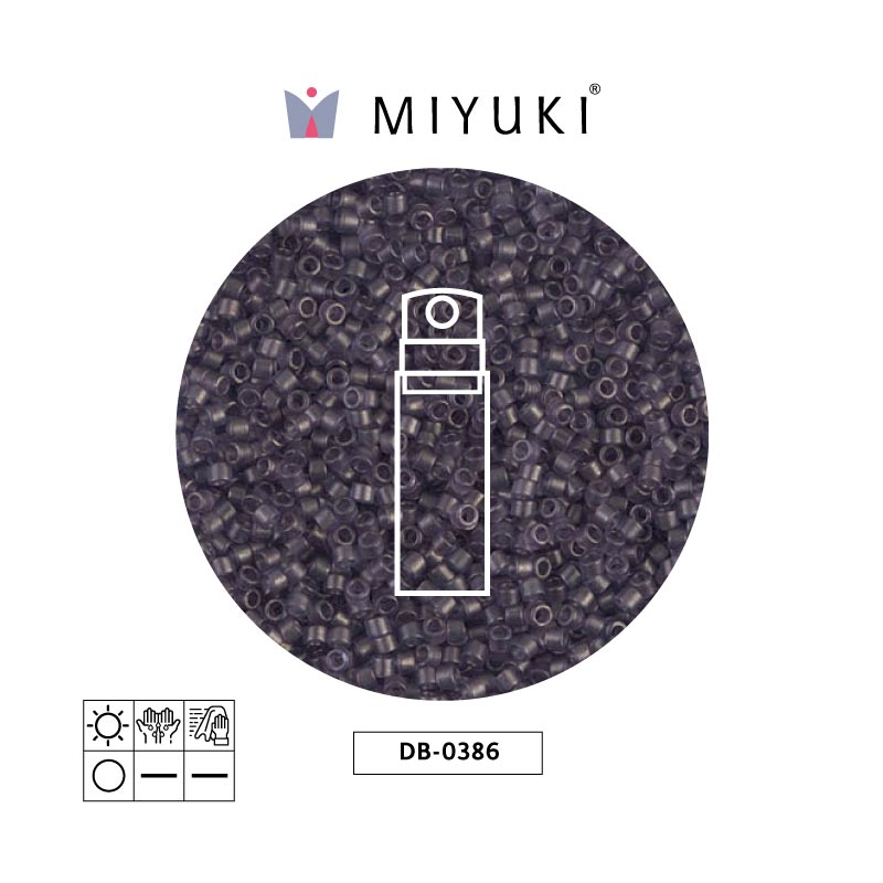 Miyuki delica 11/0 DB0386 transparente dried lila satinado x 10g