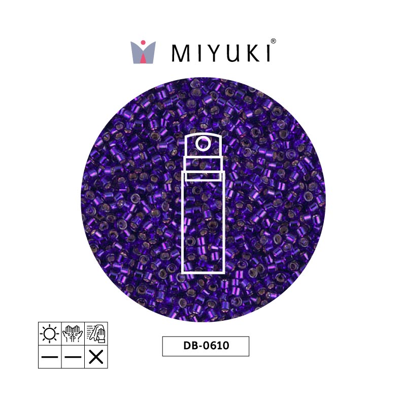 Miyuki delica 11/0 DB0610 silve forrado oscuro morado x 10gr