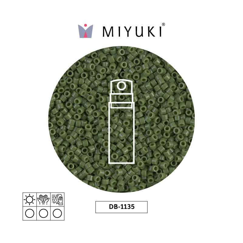 Miyuki delica 11/0 DB1135 opaco verde x 10g