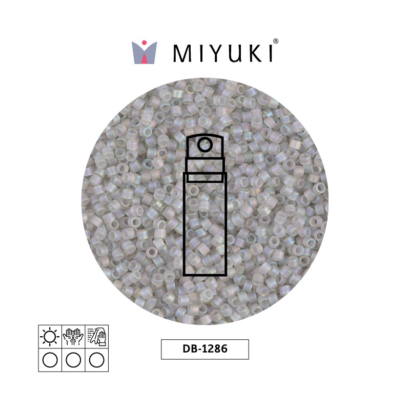 Miyuki delica 11/0 DB1286 mate transparente gris niebla AB x 10g