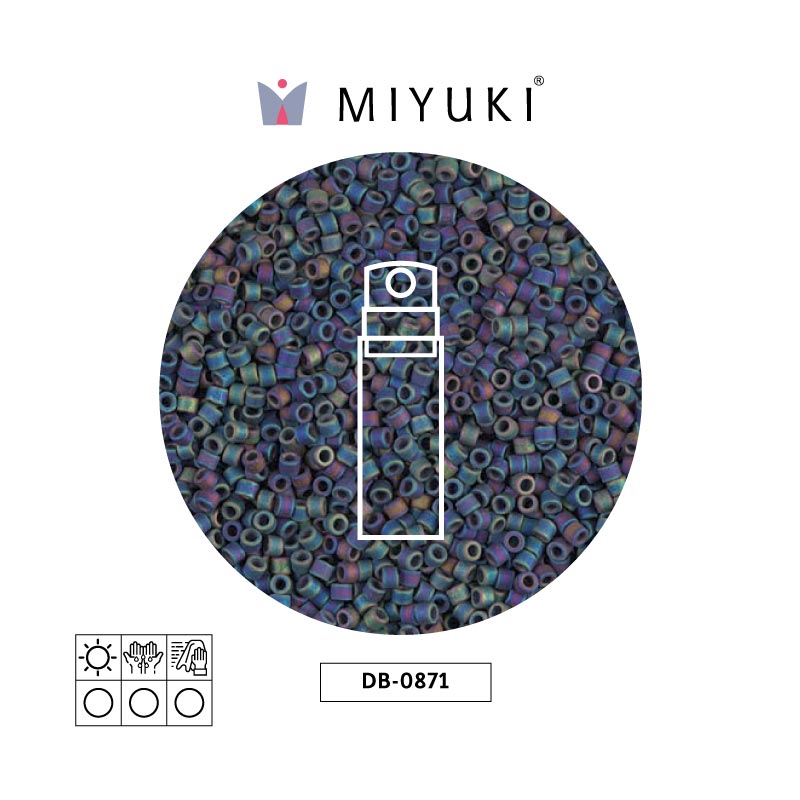 Miyuki delica 11/0 DB0871 mate negro AB x 10g