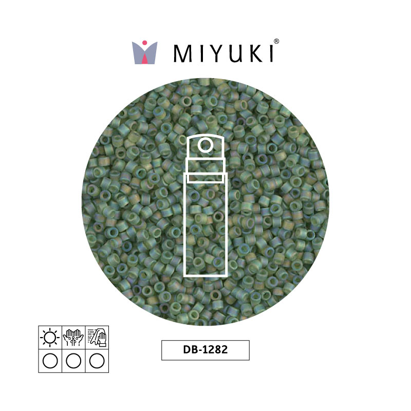 Miyuki delica 11/0 DB1282 mate transparente verde AB x 10g