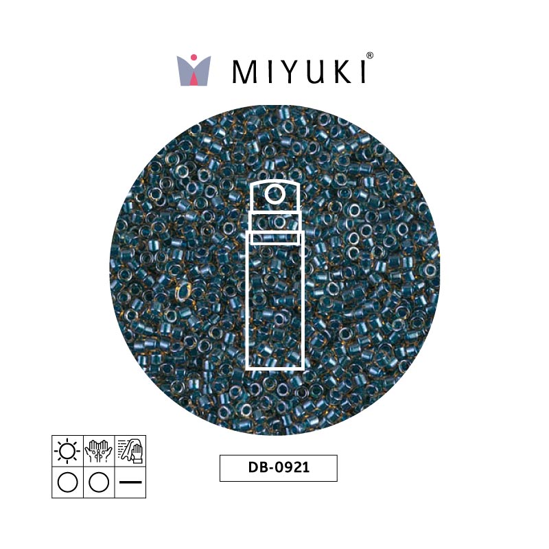 Miyuki delica 11/0 DB0921 sparkling azul forrado x 10g