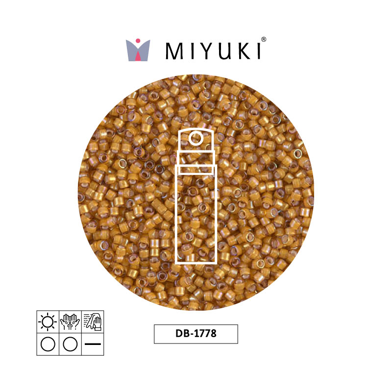 Miyuki delica 11/0 DB1778 blanco forrado amarillo AB x 10g