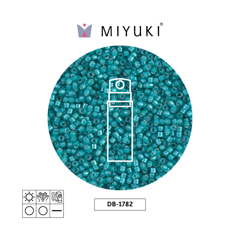 Miyuki delica 11/0 DB1782 forrado azul verdoso AB x 10g