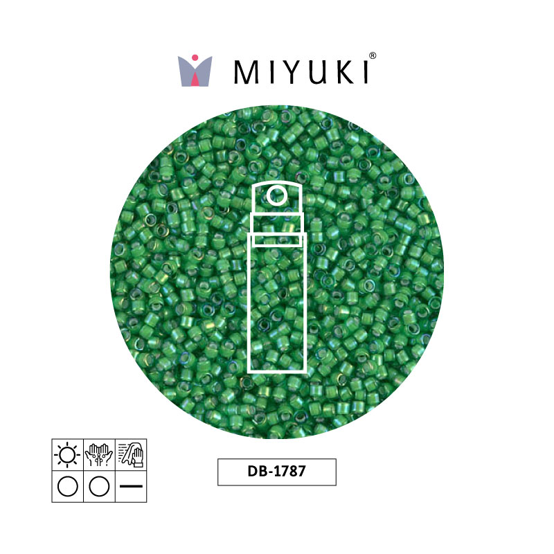 Miyuki delica 11/0 DB1787 forrado verde AB x 10gr