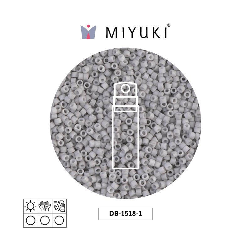 Miyuki delica 11/0 DB1518-1 mate opaco claro smoke x 10g