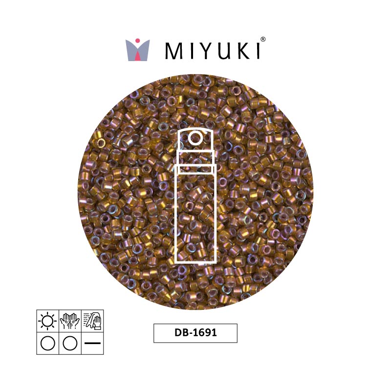 Miyuki delica 11/0 DB1691 plateado forrado glazed oscuro saffron AB x 10g
