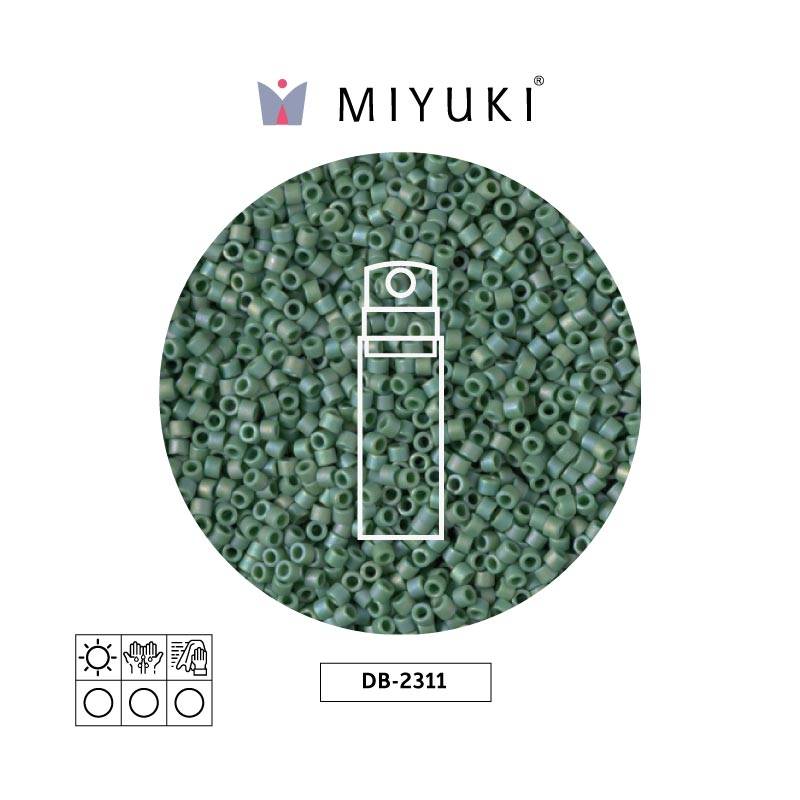 Miyuki delica 11/0 DB2311 opaco turtle verde AB x 10g