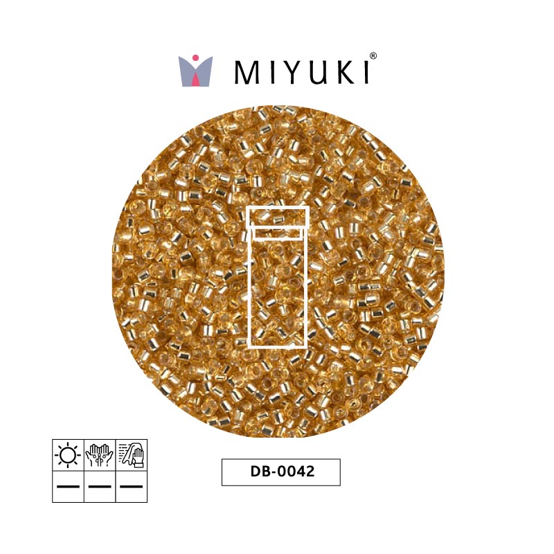 Miyuki delica 11/0 DB0042 dorado forrado cristal x 3g