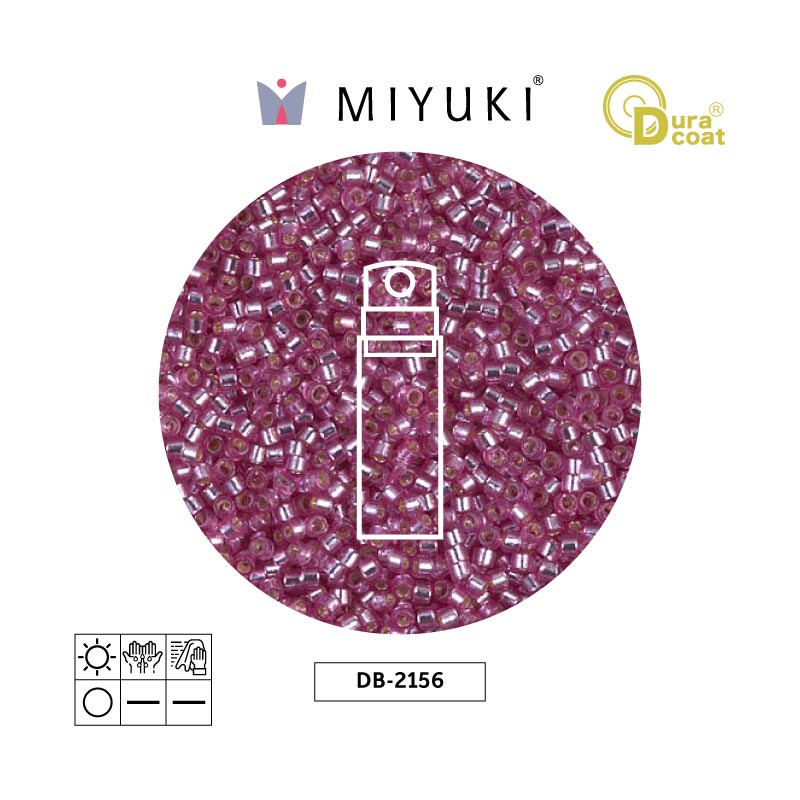 Miyuki delica 11/0 DB2156 plateado forrado orchid Duracoat x 10g