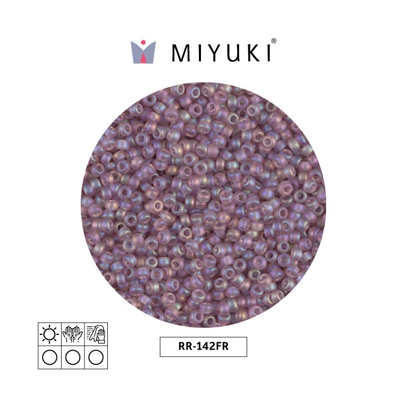 Mostacilla Miyuki rocalla 11/0 RR0142FR mate transparente ahumado morado AB x 250g