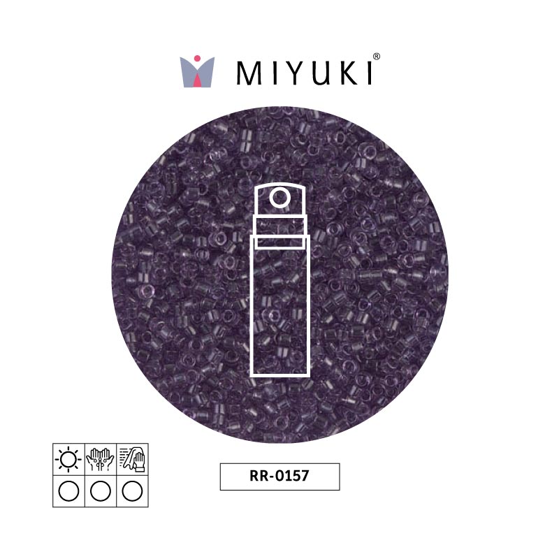 Mostacilla Miyuki rocalla 11/0 RR0157 transparente morado x 10g