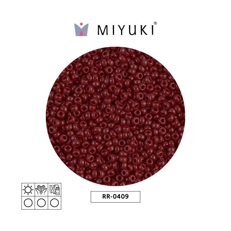 Mostacilla Miyuki rocalla 11/0 RR0419 opaco rojo café x 250g