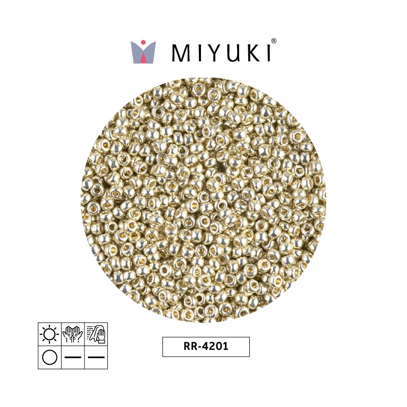 Mostacilla Miyuki rocalla 11/0 RR4201 galvanizado plateado x 250g