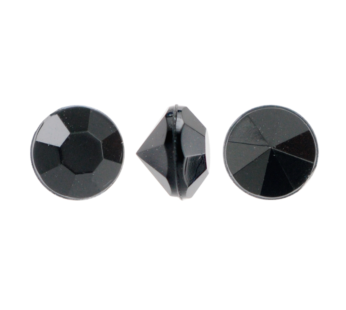 Acrílico K1010 redondo chaton 2mm Negro x Und