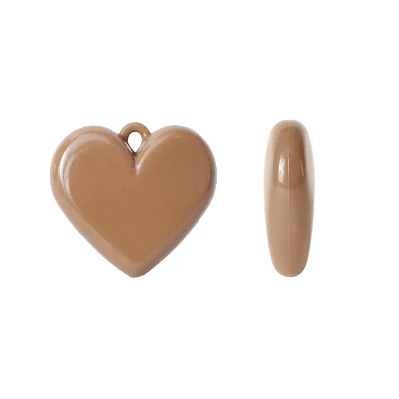 Dije corazón abaco chicle 3x3.5cm café x und