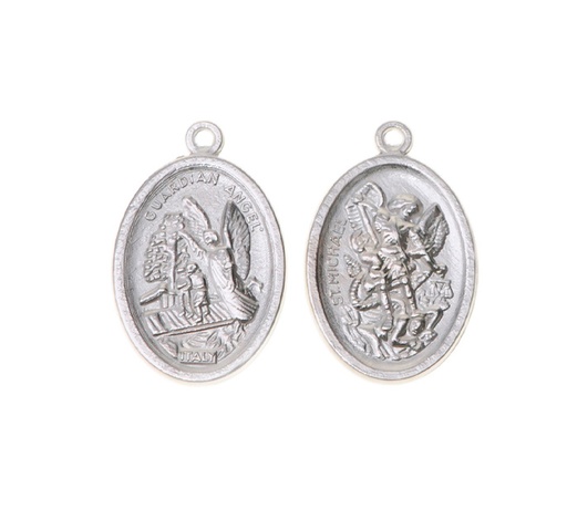 [24500] Medalla arcangel san miguel / angel de la guarda 391-2 16x25mm/NQ x 10unds