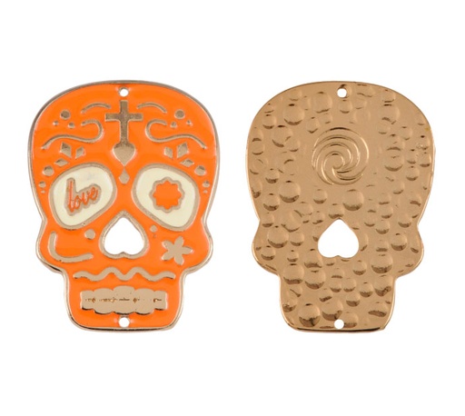 [25039] Dije calavera peq ref 4180-1 naranja 30x40mm/dor x
