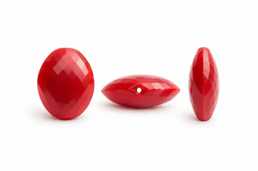 [27774] Acrilico 3632 oval 16x20mm rojo 048 x 50g(Aprox 39und)