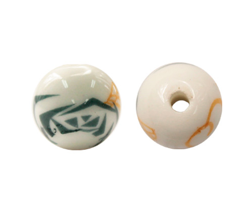 Cerámica redonda 12mm verde amarillo x und