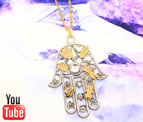 [28076] Kit collar mano de fátima plateado x und