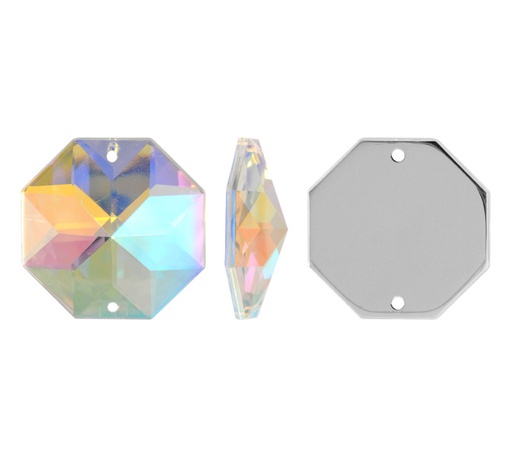 [28295] Piedra hilo B48 octagon plano 16mm aurore boreale 14 x und