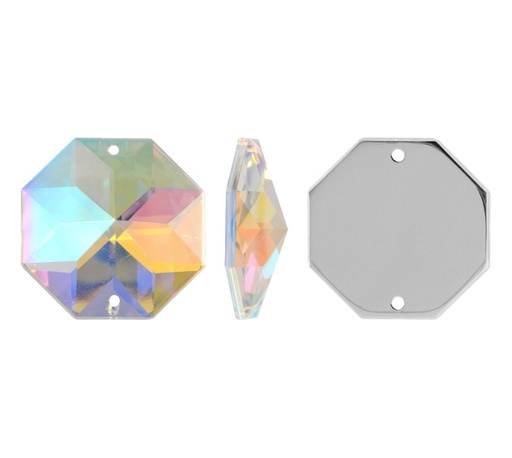 [28344] Piedra hilo B48 octagon plano 30mm aurore boreale 14 x und