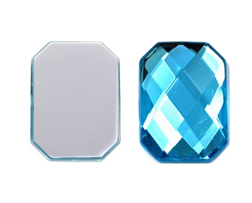 [28632] Acrilico K1037 octagon plano 10x12mm aquamarine 25 x und