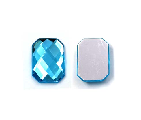 [28646] Acrilico K1037 octagon plano 10x14mm aquamarine 25 x und