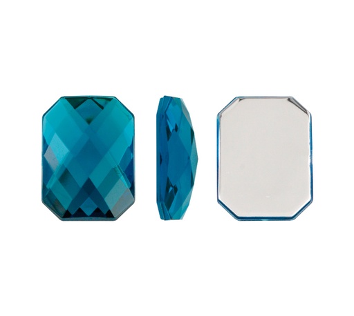 [28676] Acrilico K1037 octagon plano 13x18mm blue zircon 39 x und