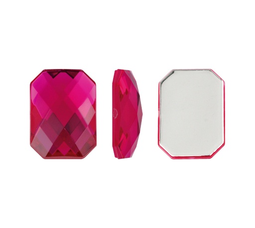 [28689] Acrilico K1037 octagon plano 15x21mm fucsia 31 x und