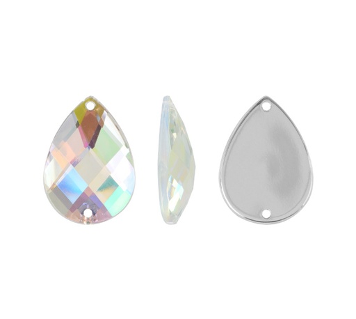 [29856] Piedra hilo B27 gota plana 18x25mm aurore boreale 14 x und