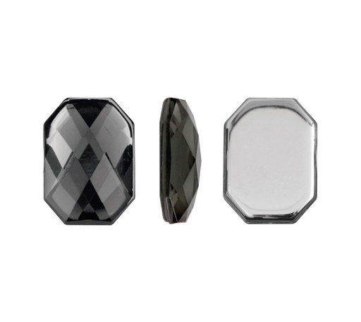 [30668] Acrilico K1037 octagon plano 10x14mm smoky quartz 27 x und