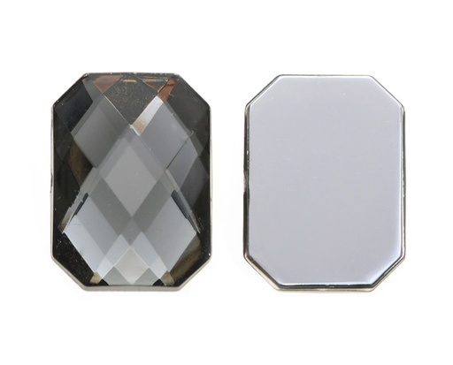 [30671] Acrilico K1037 octagon plano 15x21mm smoky quartz 27 x und